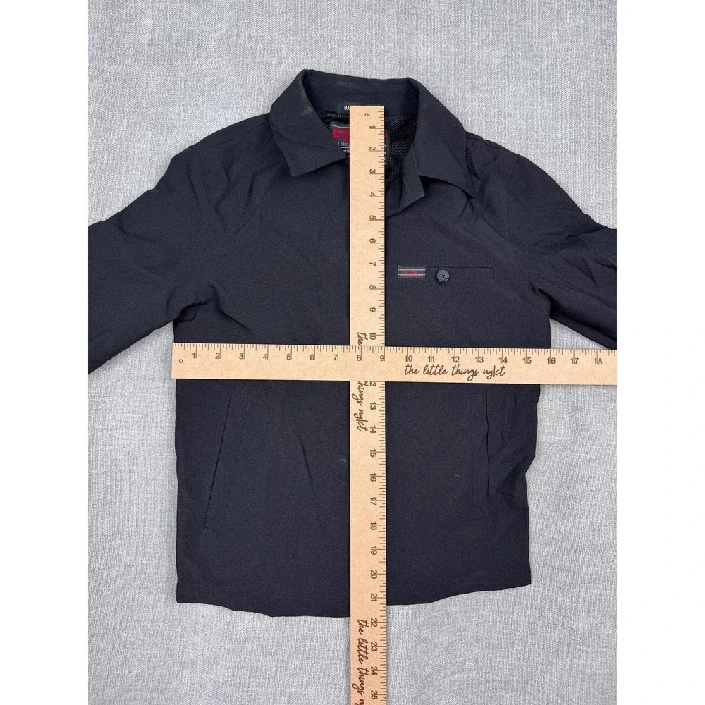 FUBU Windbreaker Jacket Mens S Black Button Front Lined Hip Hop Streetwear - Picture 2 of 4